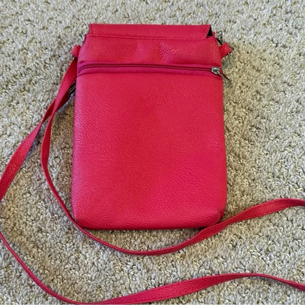 Pink Little Girl Shoulder Bag Small Purse Crossbody Brown Hair Fish Bow Dress